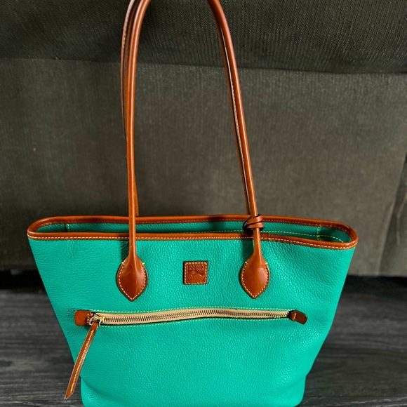 Dooney & Bourke Bags Dooney And Bourke Teal Pebbled Leather Tote